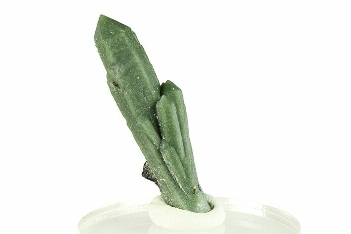 Green Hedenbergite Included Quartz Cluster - Mongolia #294221
